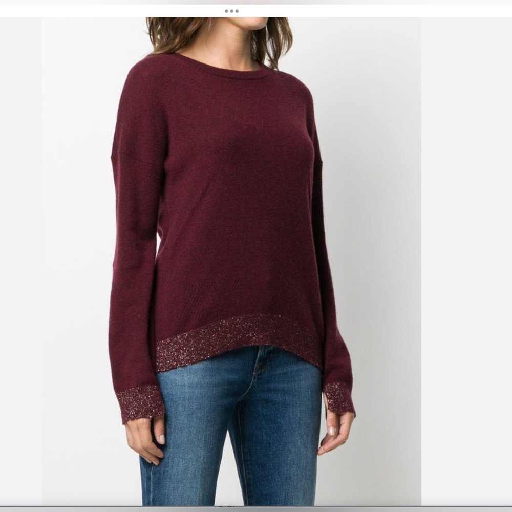 Zadig & Voltaire Cici Patch Lurex Cashmere Sweater.
